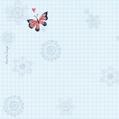 Communie Vlinders BB ruitje blue 2