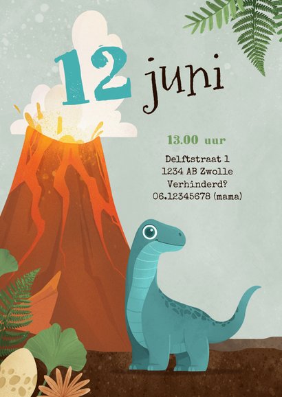 Communiefeest jongen dino T-rex Brontosaurus jungle 2