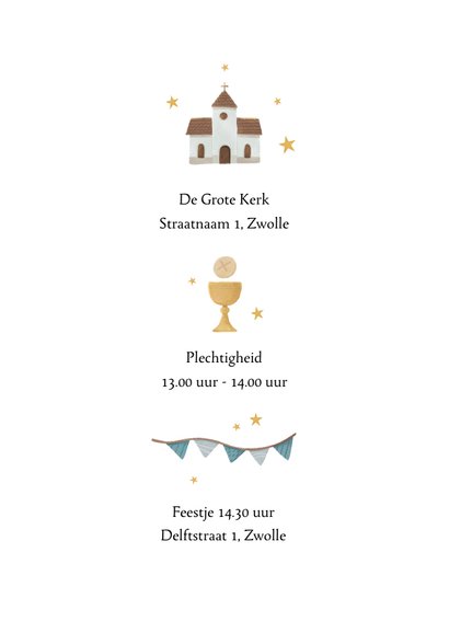 Communiefeest outfit illustraties uitnodiging jongen kerk 2