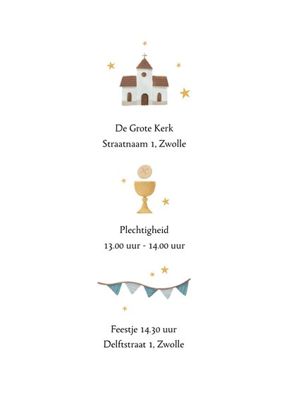 Communiefeest outfit illustraties uitnodiging jongen kerk 2