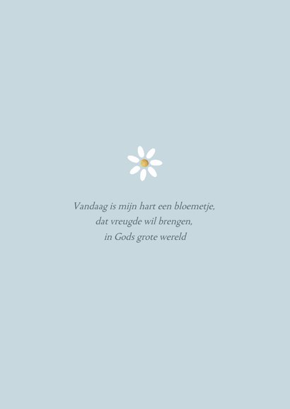 Communiefeest uitnodiging kruis foto bloemetjes goud hartjes 2