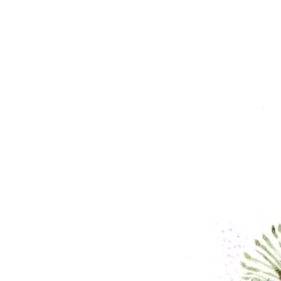 Communiefeest uitnodigingskaart botanisch kruis watercolour Achterkant