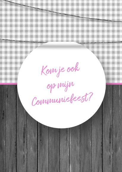 Communiefeestje meisje foto en confetti 2