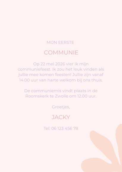 Communiekaart abstracte bloemen kleurrijk holografisch 3