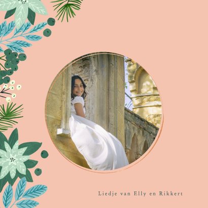 Communiekaart botanisch met naam en bladeren 2