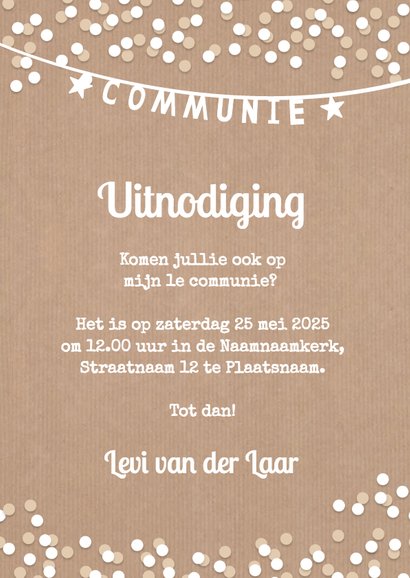 Communiekaart, confetti en kraft 3