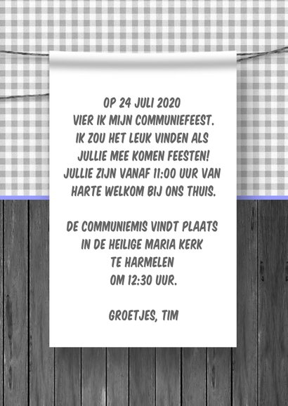 Communiekaart feest jongen 3