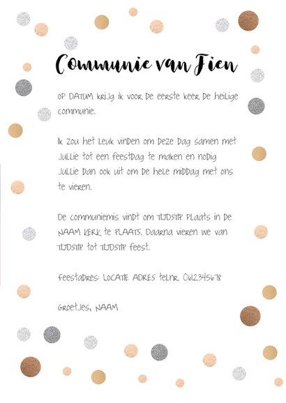 Communiekaart feest 3