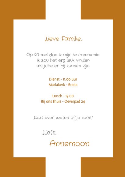 Communiekaart foto's achtergrondkleur aanpasbaar 3