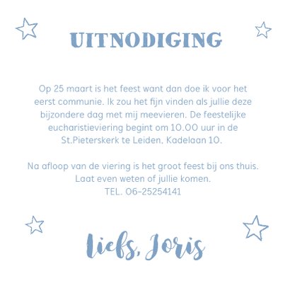 Communiekaart foto vierkante vlakken blauw 3