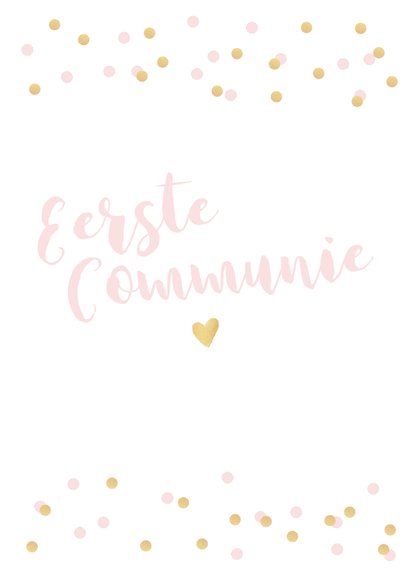 Communiekaart fotostrip confetti pastel 2
