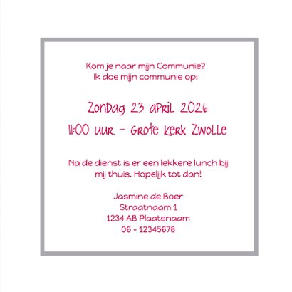Communiekaart hout bloemen - DH 3