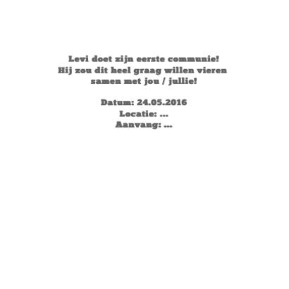Communiekaart jongen sterren foto letterslinger 2