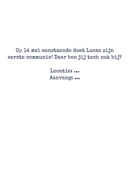 Communiekaart jongen stoer sterren foto 3