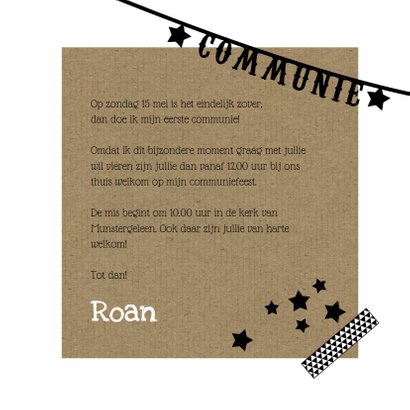 Communiekaart Kraftpapier foto 3