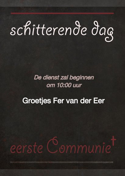 Communiekaart krijtbord boy - BK 3