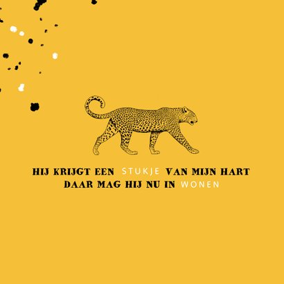 Communiekaart leopard zwart/wit met spetters 2