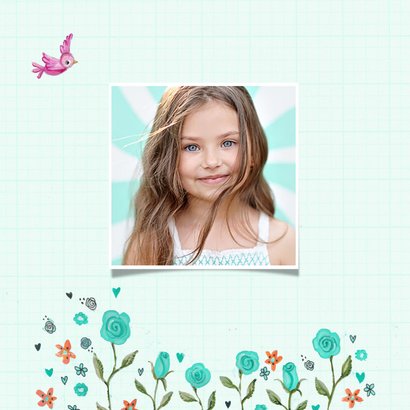 Communiekaart meisje met jurk illustratie 2