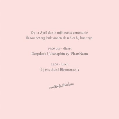 Communiekaart met strepen en 8 foto's 3