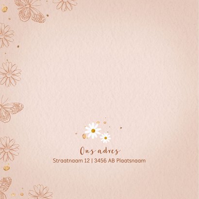 Communiekaart met vlinders, bloemetjes en foto 2