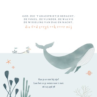 Communiekaart oceaan walvis dieren illustratie 2