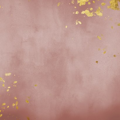 Communiekaart oud roze waterverf gouden spetters Achterkant