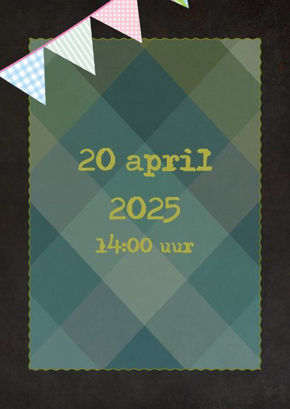 Communiekaart ruitjes groen - BK 2