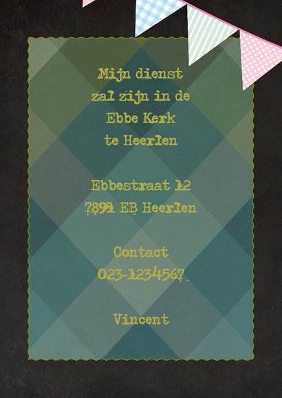 Communiekaart ruitjes groen - BK 3