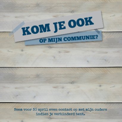 Communiekaart steigerhout blauw 2
