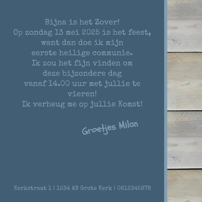 Communiekaart steigerhout blauw 3