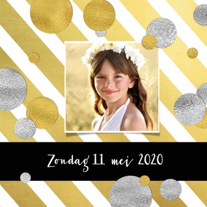 Communiekaart strepen en confetti 2