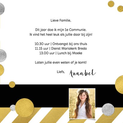 Communiekaart strepen en confetti 3