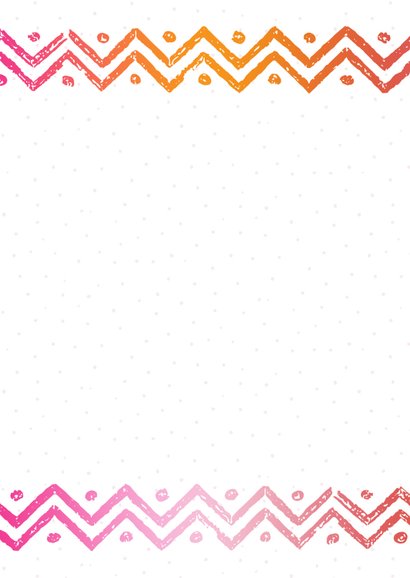 Communiekaart washi tape roze-oranje 2