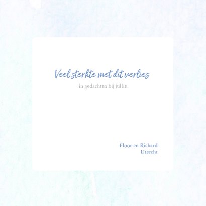 Condoleance - bloem waterverf blauw 3