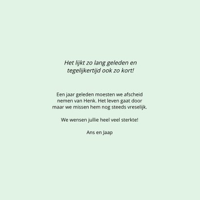 Condoleance een jaar geleden 3