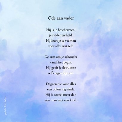Condoleance grote waterverf V met gedicht over vader 2
