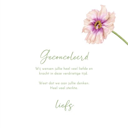 Condoleance kaart cosmea bloemen 3