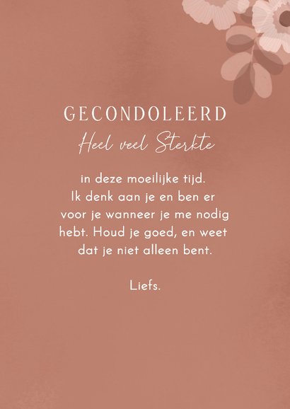 Condoleance kaart doorzichtige bloemen met vlinder 3