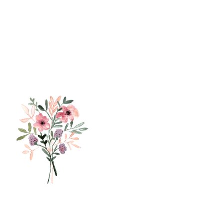 Condoleance kaart met bloemen in aquarel - natuur 2