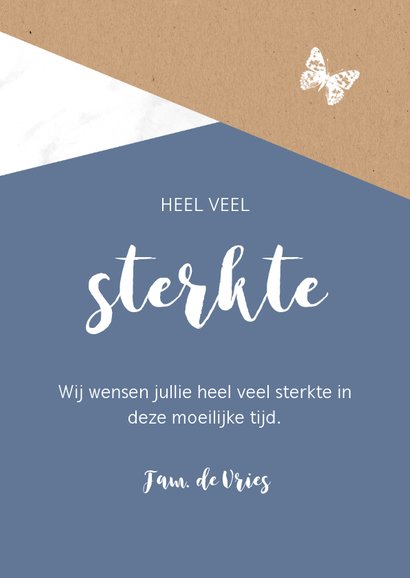 Condoleance - Marmer met kraft en vlinder 3