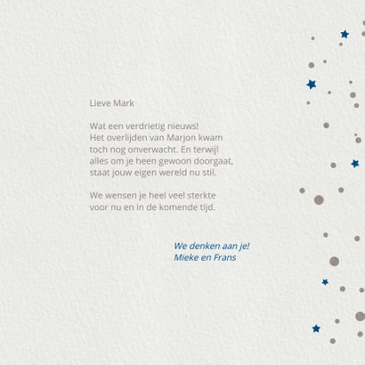 Condoleance Mijn wereld staat stil 3