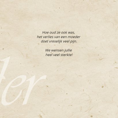 Condoleance moeder perkament 3