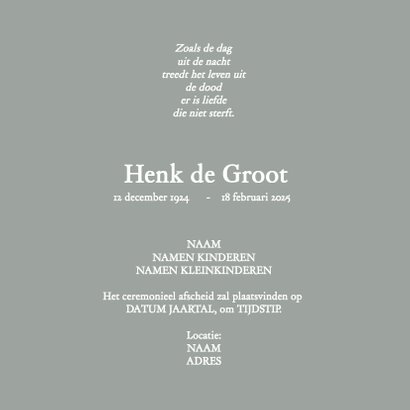Condoleance - rouwkaart foto + waas 3