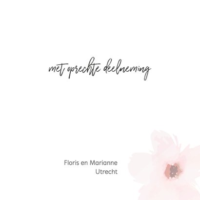 Condoleance - roze bloemen gedicht 3