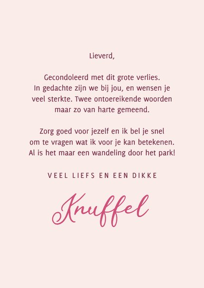 Condoleance roze tulp in het geel 3