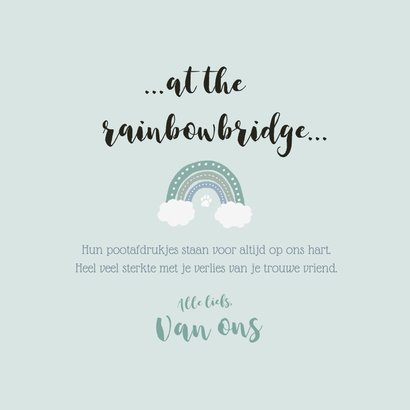 Condoleance sterkte kaart huisdier at the rainbowbridge 3