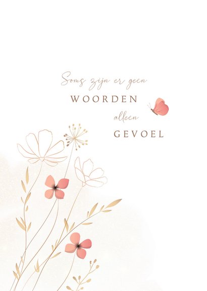 Condoleance stijlvolle wilde bloemen warm zacht goudlook 2