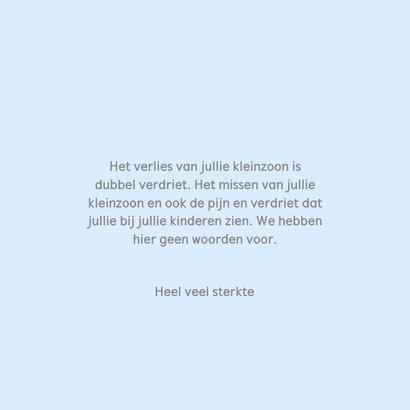 Condoleance stilgeboorte oma en opa verlies kleinzoon 3