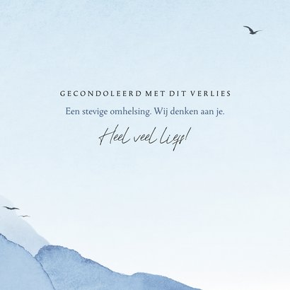 Condoleancekaart aquarel berglandschap met vogels 3