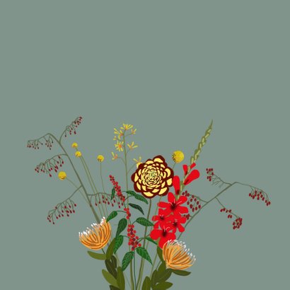 Condoleancekaart Bloemen Illustratie 2